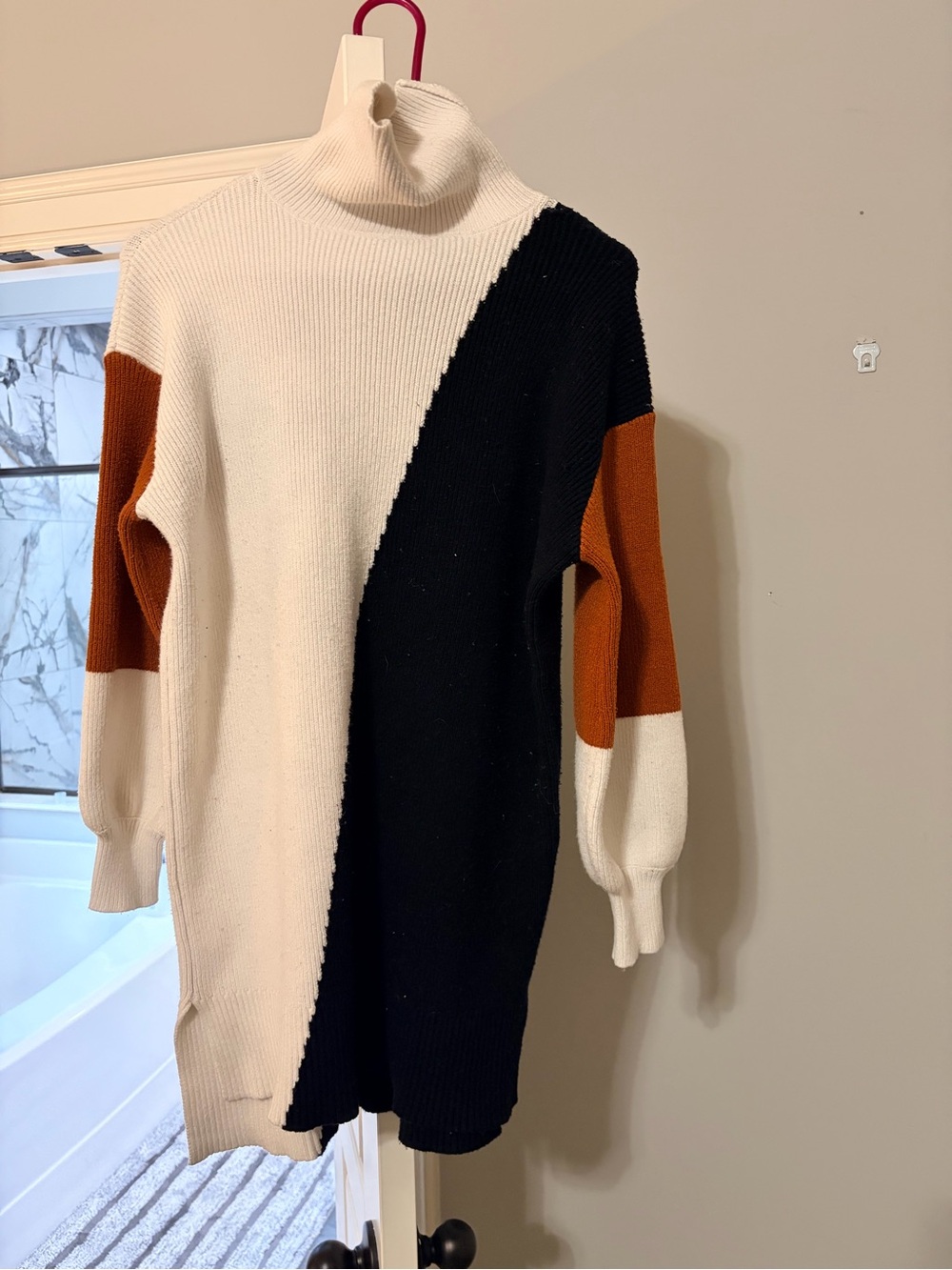 Francesca’s Mi Ami Small Colorblock Turtleneck Sweater Dress
